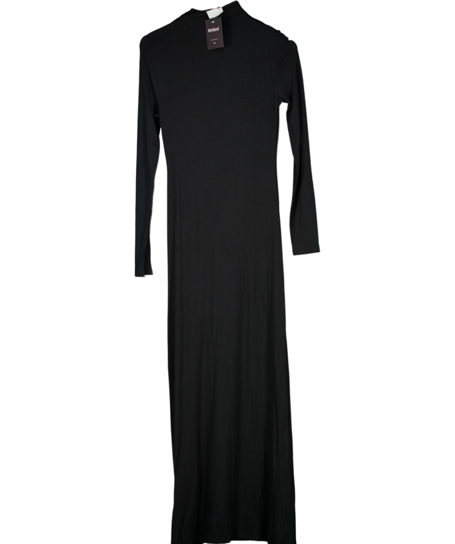 ASOS Black Extreme Thigh Split Maxi With Silver Hardware Detail UK S