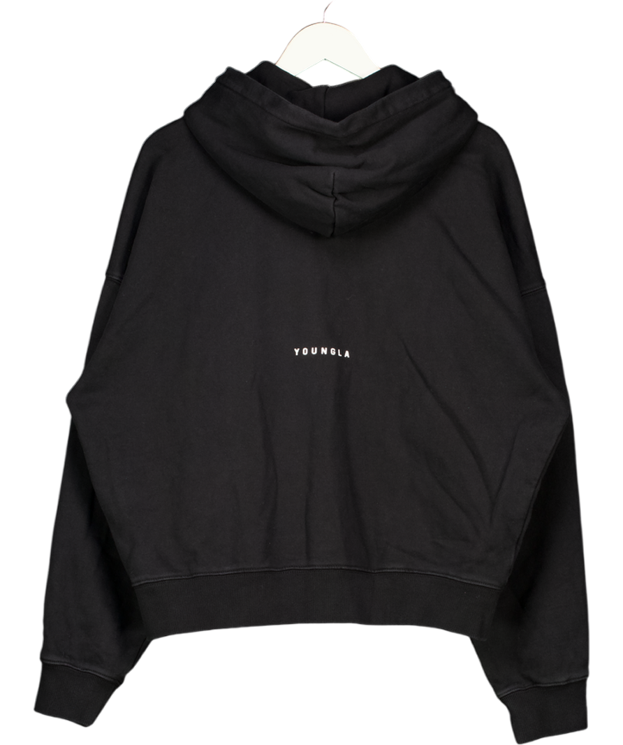 YOUNGLA Black Full Zip Hoodie UK M