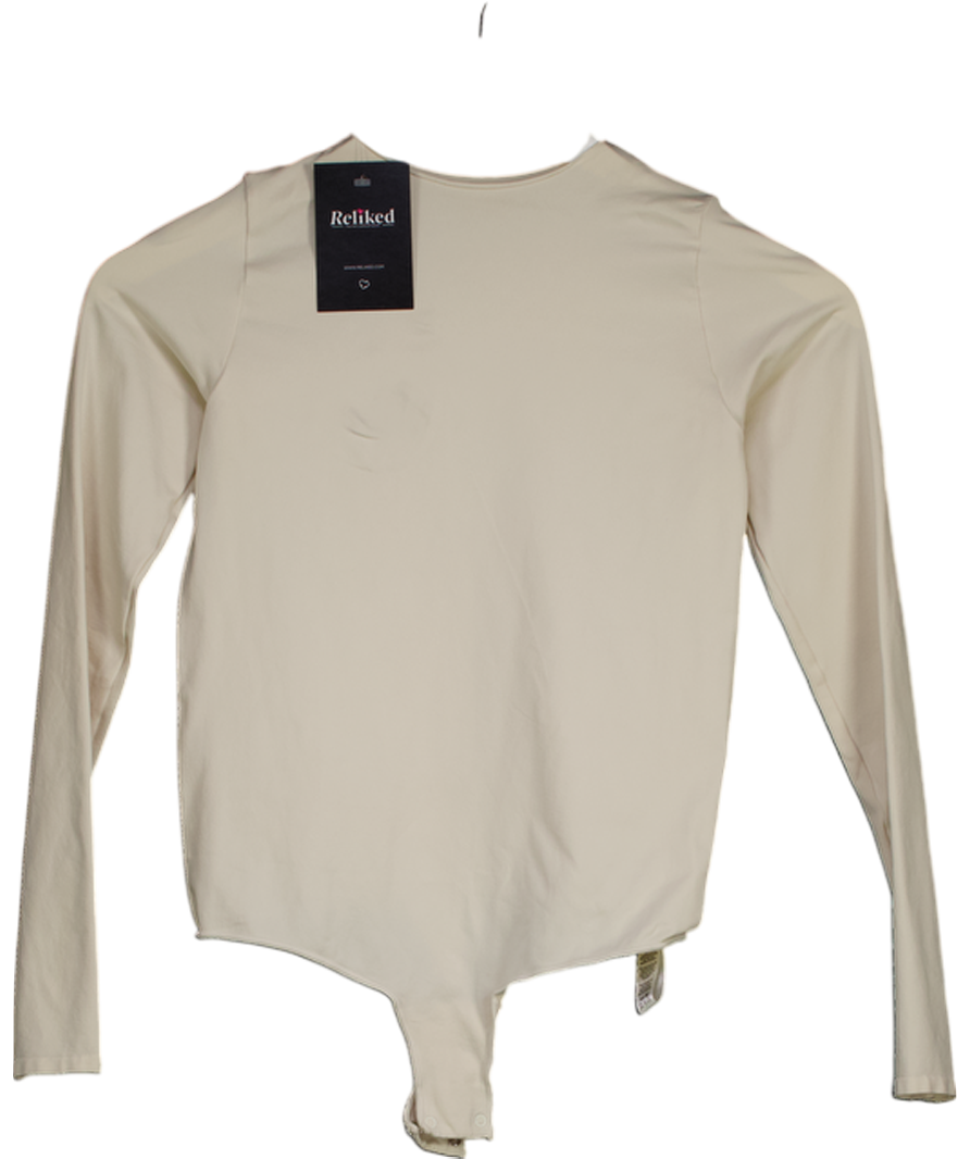 SKIMS Cream Fits Everybody Round-neck Stretch-woven Body UK L/XL