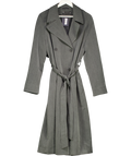 ASOS Grey Longline Trench Coat In Charcoal UK 10