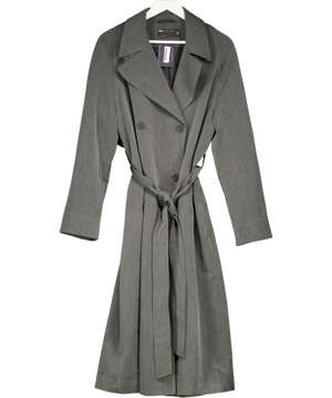 ASOS Grey Longline Trench Coat In Charcoal UK 10
