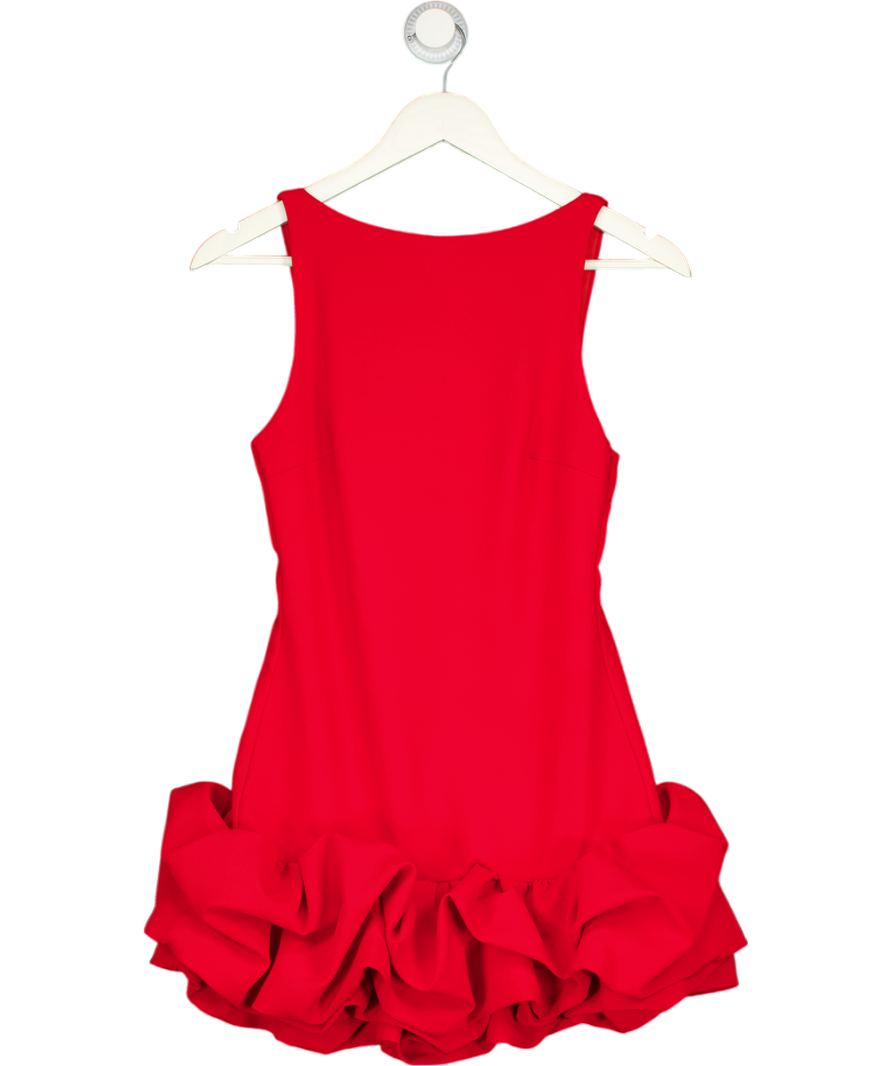 ZARA Red Feature Hem Mini Dress With Built In Shorts UK XS