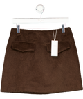 M&S Brown Brushed Mini A-line Skirt With Wool UK 10