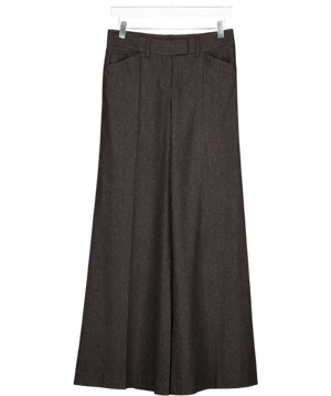 THEORY Black Wool & Cashmere Blend Wide Leg Trousers UK 8