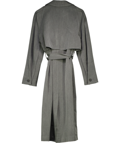ASOS Grey Longline Trench Coat In Charcoal UK 10