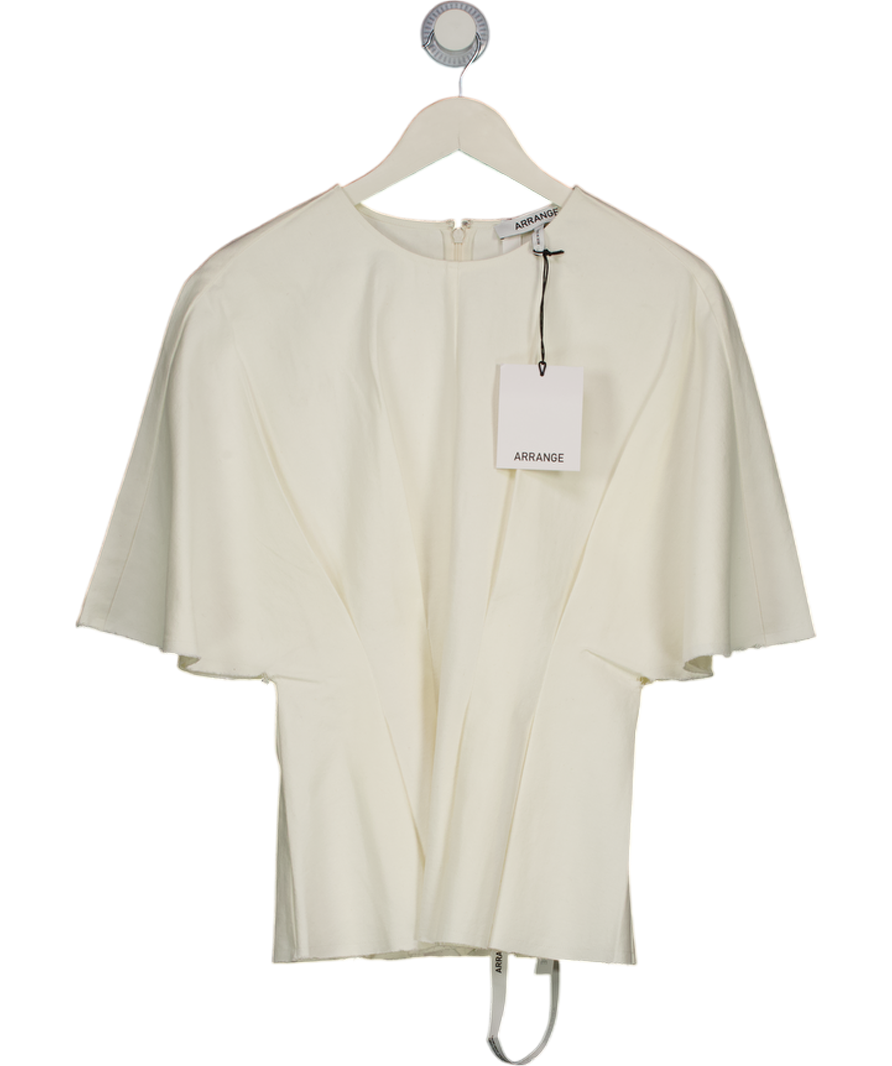 ARRANGE Cream Pleated Cinched Waist Top Co-ord UK 10