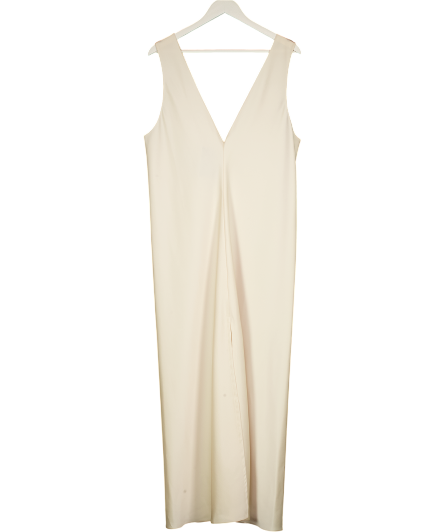 LESET Cream Barb Satin Midi Dress UK L