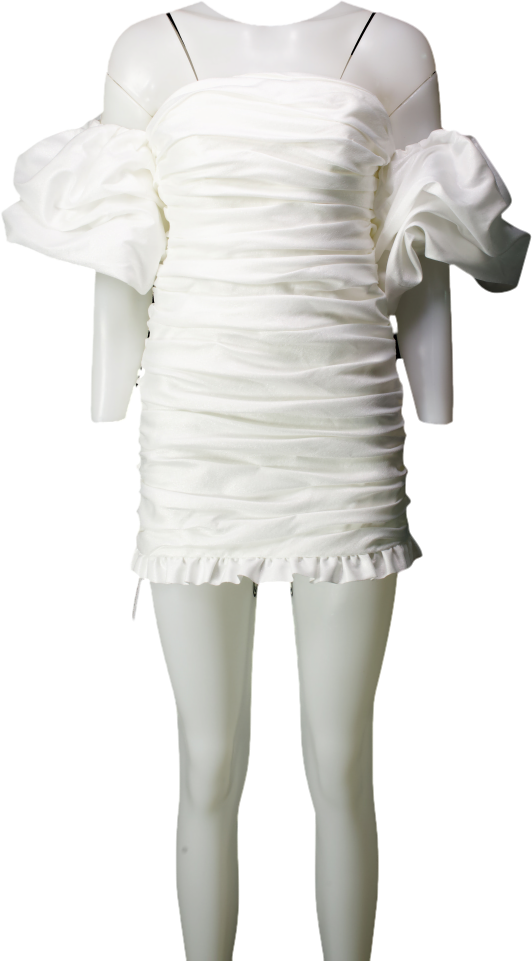 Yvon White L'aster ruffled mini Dress UK XS