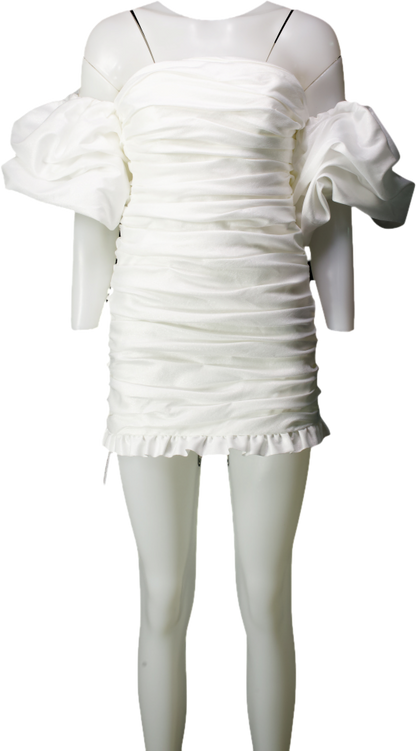 Yvon White L'aster ruffled mini Dress UK XS