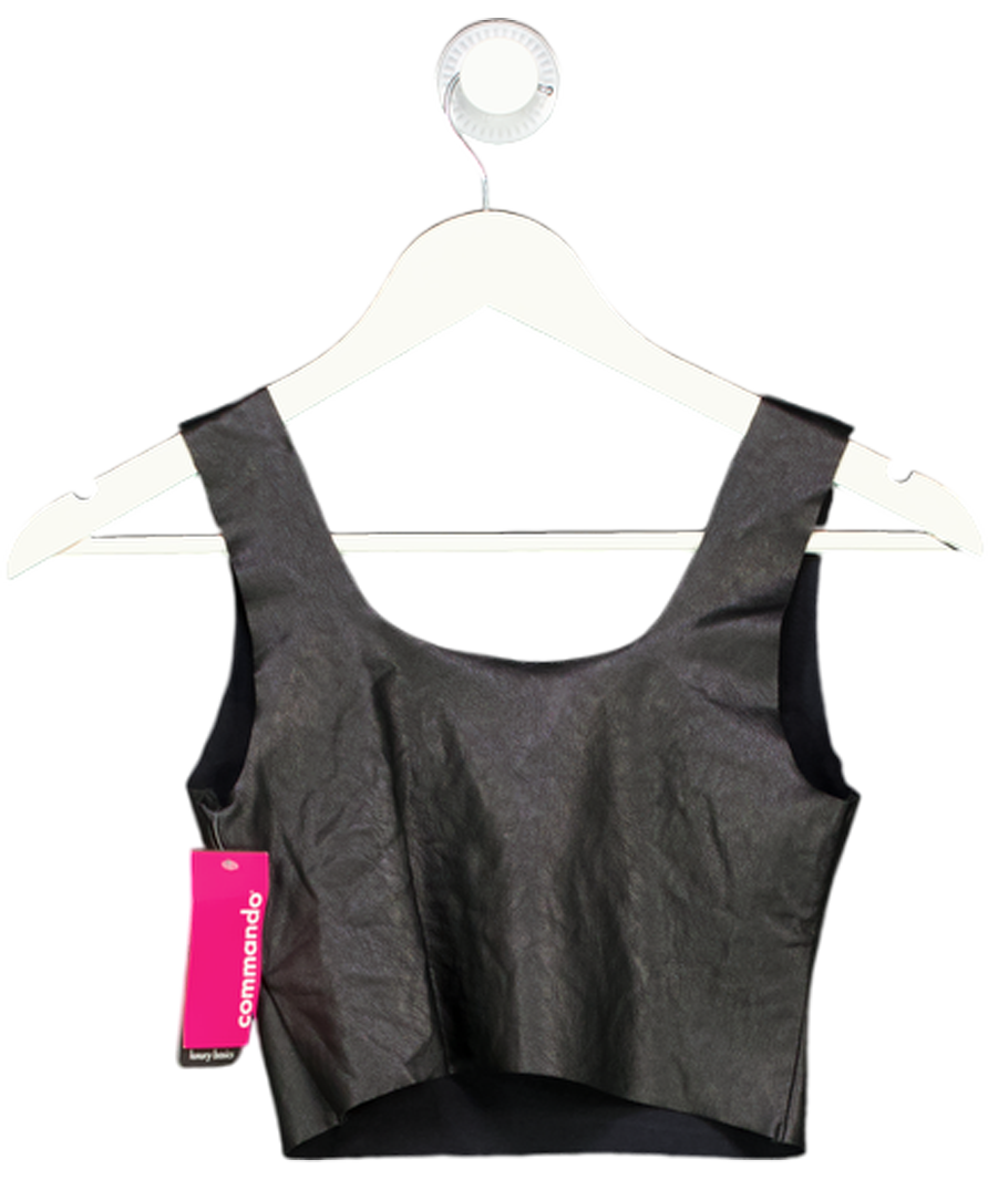 Commando Black Faux Stretch Tank Top UK S