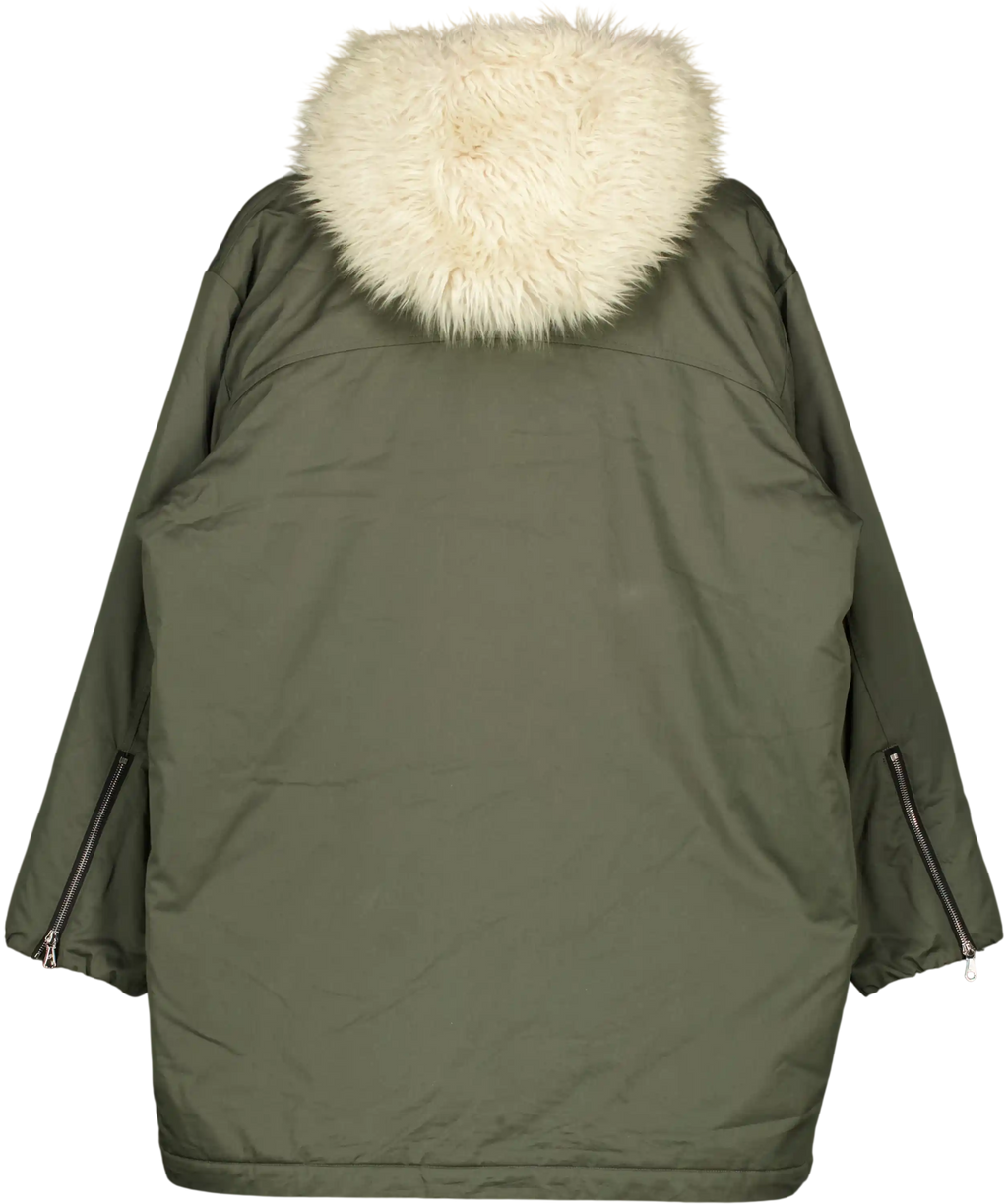 Cole Buxton Green Fur Hood Coat UK S
