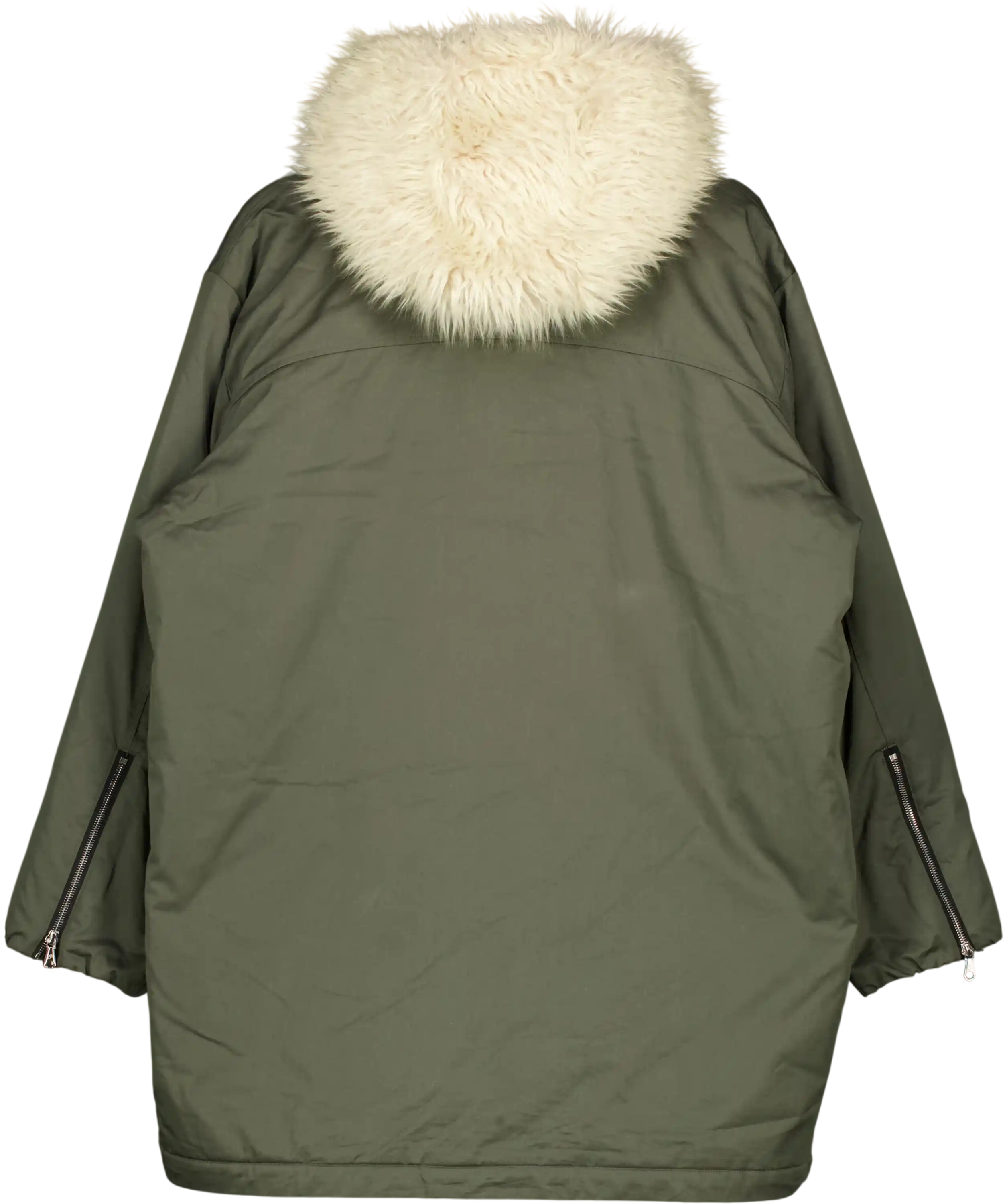 Cole Buxton Green Fur Hood Coat UK S