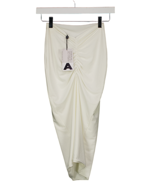 AYM White Ruched Front Skirt UK S