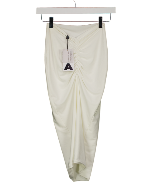 AYM White Ruched Front Skirt UK S