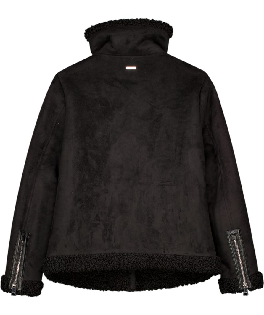 DKNY Black Faux Shearling Jacket UK S