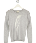 Hush Grey Bamboo Wool Blend Lightning bolt Crew Jumper UK S