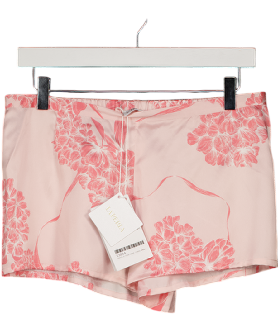 LA PERLA Blush Pink Floral 100% Silk Pyjama Shorts UK 14