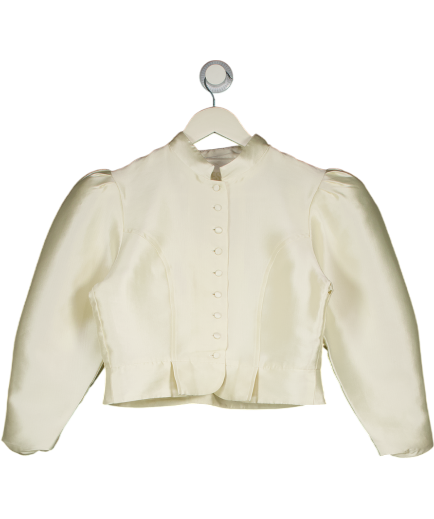 DESTREE Cream Amoako Cropped Faille Jacket UK M