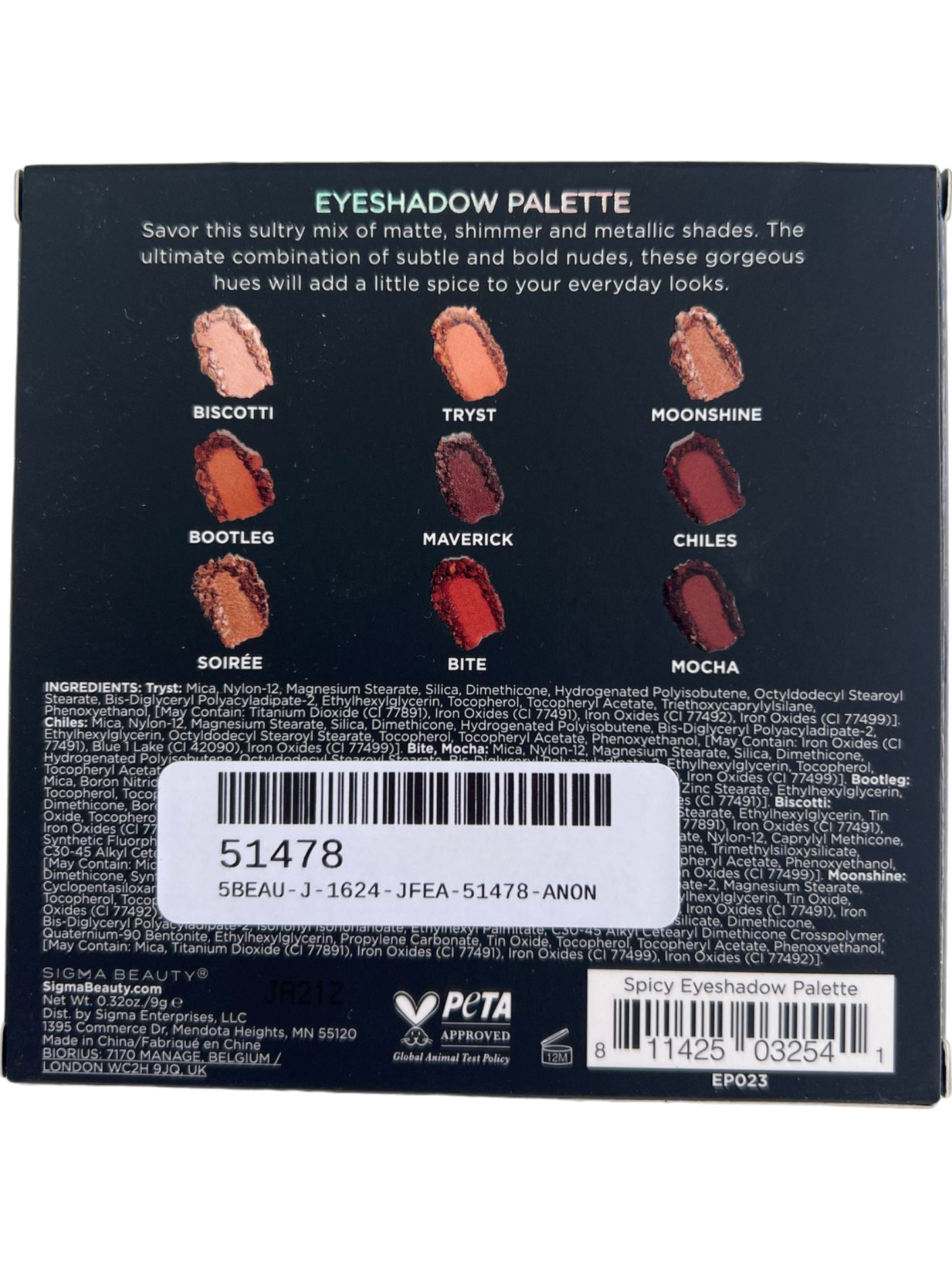 SIGMA Beauty Spicy Eyeshadow Palette