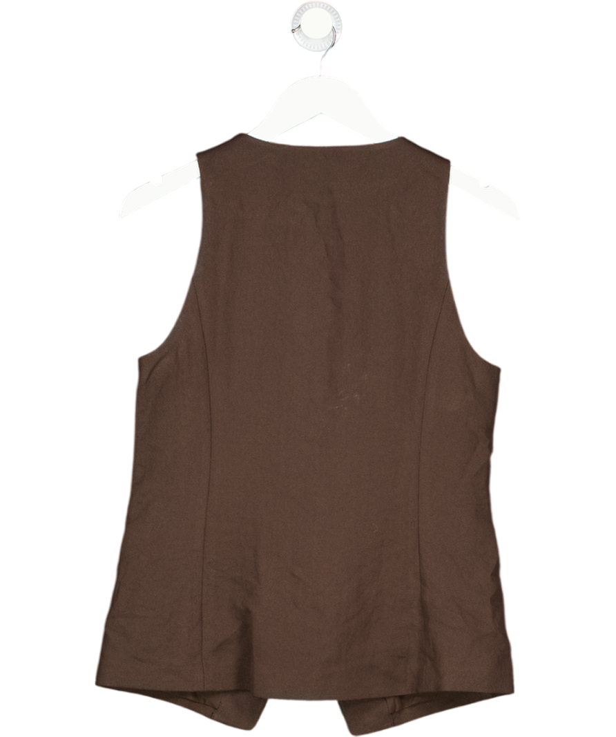 H&M Brown Long Waistcoat UK 8