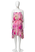 & OTHER STORIES Pink / Multi Floral Layered Ruffle Dress Eu 40 UK 12
