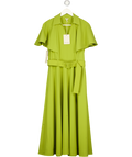 JIGSAW Belted Cap Sleeve Shirt Dress, Green UK 10