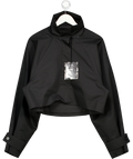KHY BY KYLIE JENNER Black Cropped Funnel Neck Parka UK XS