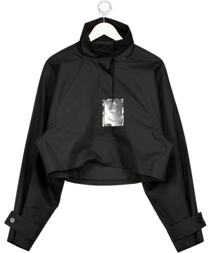 KHY BY KYLIE JENNER Black Cropped Funnel Neck Parka UK XS