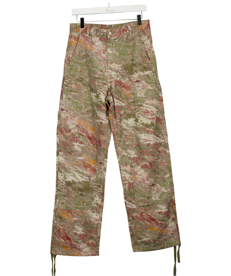 ZARA Multicoloured Abstract Print Carpenter Pants W28