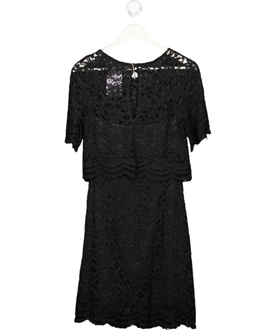 Whistles Black Lace Knee Length Dress UK 10