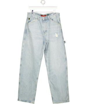 Superdry Blue Organic Cotton Vintage Slim Straight Jeans UK M