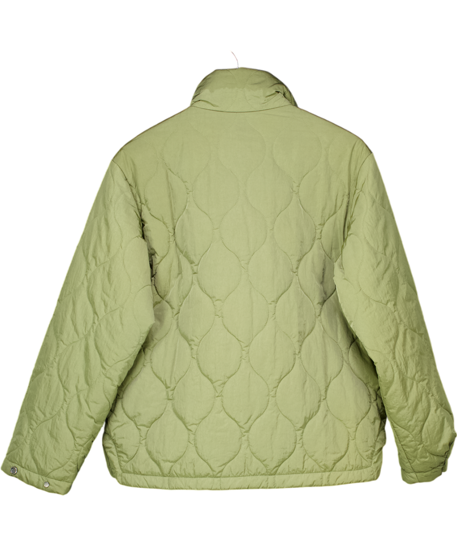 & Other Stories Khaki Green Relaxed Wave Quilted Jacket UK XS