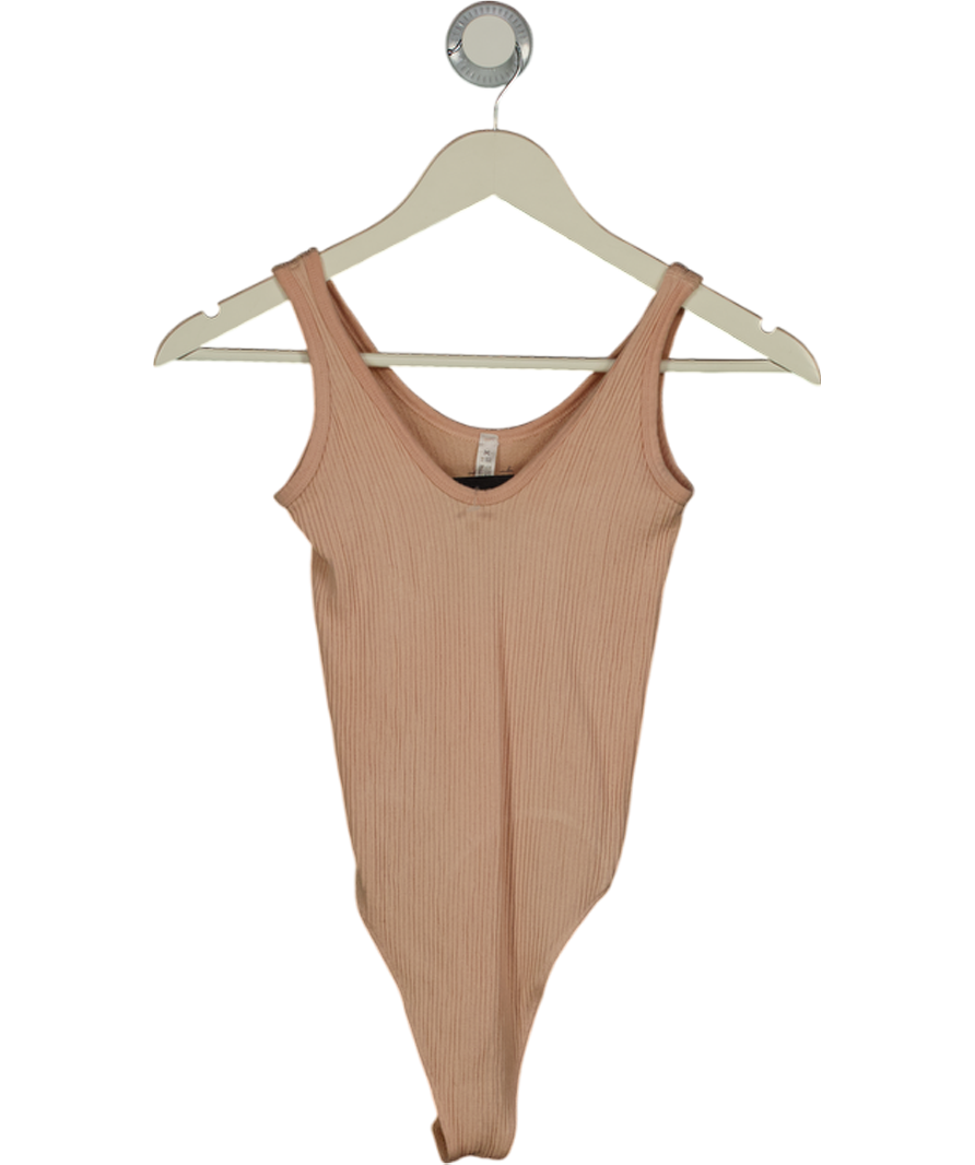 Free People Pink Ribbed Bodysuit UK XS/S