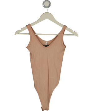 Free People Pink Ribbed Bodysuit UK XS/S