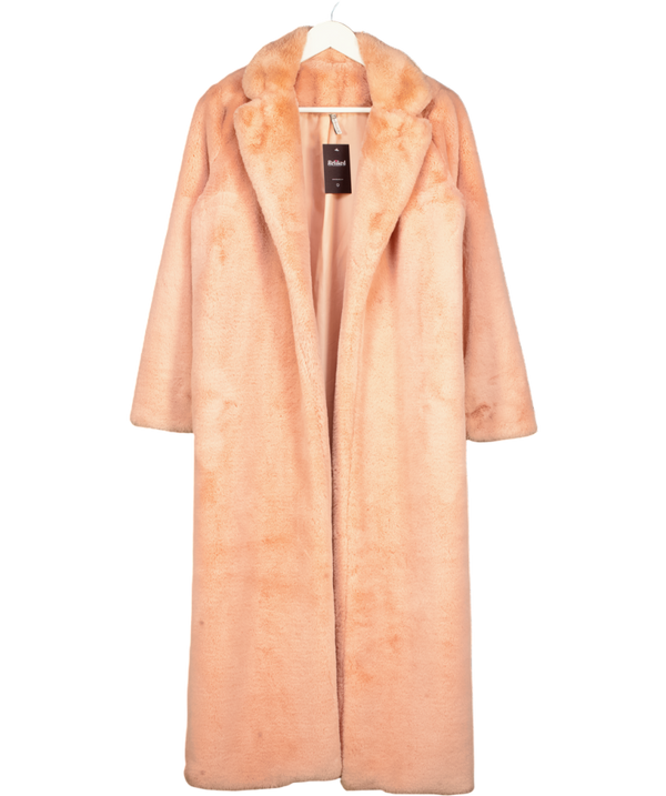 OH POLLY Pink Long Faux Fur Coat UK XS