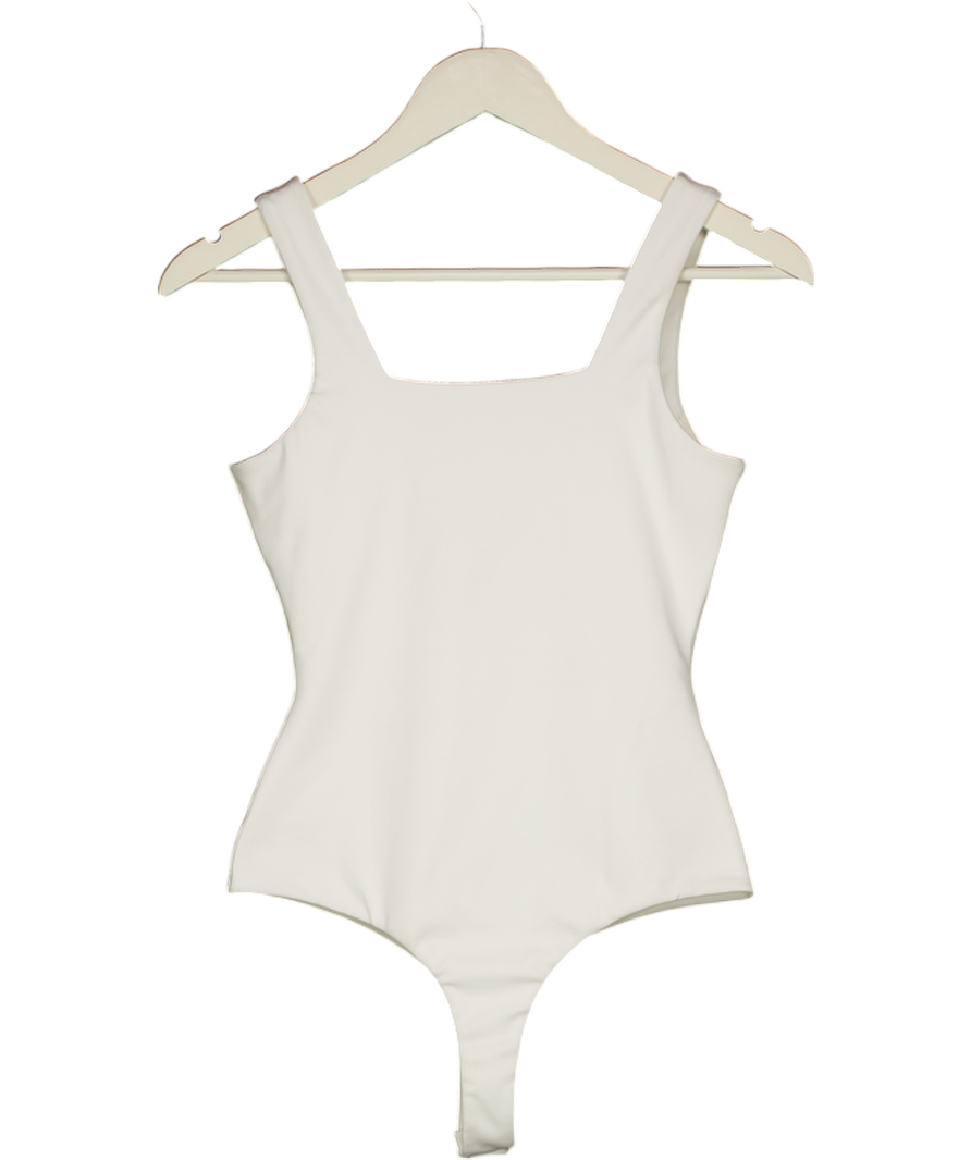 KLAYD Ivory White Square Neck Bodysuit UK M