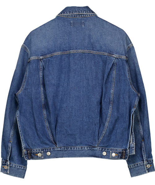 AGOLDE Blue Oversize Denim Slice Side Jacket UK S