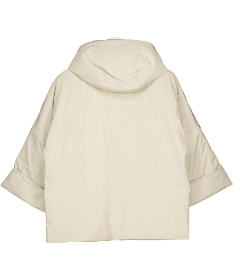 DONNA KARAN Weekend Beige Hooded Light Quilt Jacket UK XS