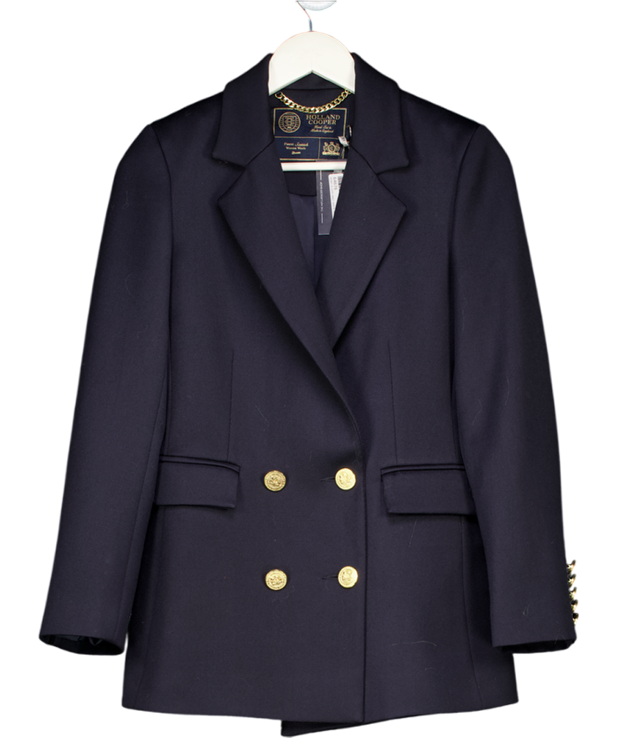 Holland Cooper Navy Blue Wool Doubles Breasted Blazer. UK 8