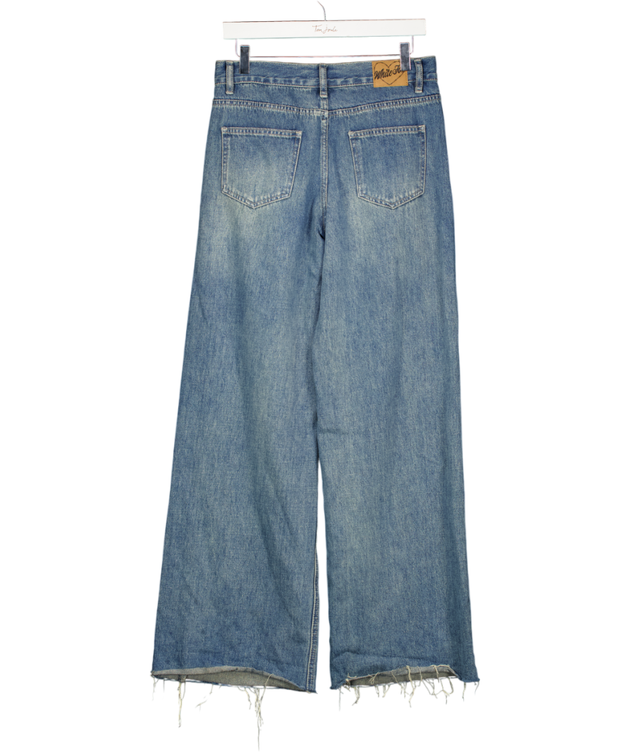 WHITE FOX Mid Blue Wide Leg Jeans UK S