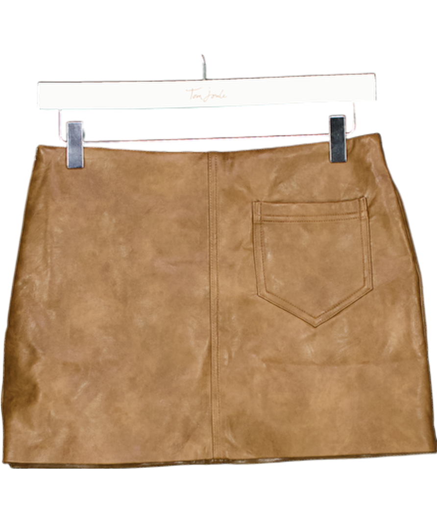 The Couture Club Brown Faux Leather Mini Skirt UK 6