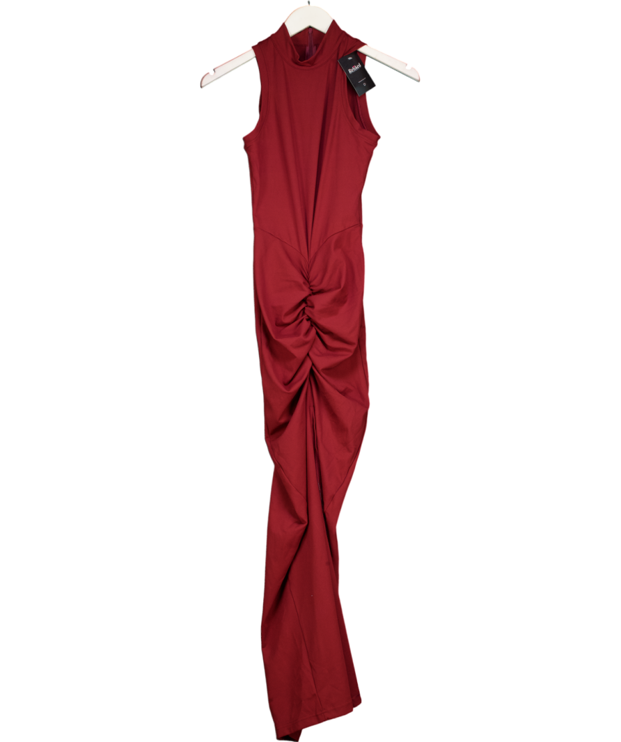 COOSH Burgundy Red Draped Maxi Dress UK XS/S