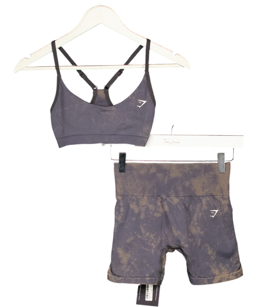 gymshark Blue Washed Shorts With Washed Sports Bra UK XS