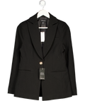 Karen Millen Black Compact Stretch Essential Tailored Single Breasted Blazer UK 8