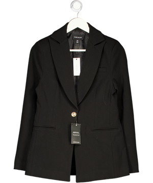 Karen Millen Black Compact Stretch Essential Tailored Single Breasted Blazer UK 8