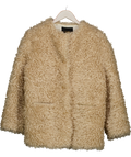 Maje Beige Natural Faux Shearling Coat Fr36 UK 8