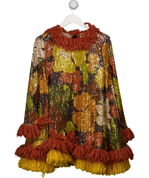 Celia B Orange Aranciato Mini Sequin fringed mini Dress UK M