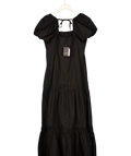 River Island Puff Sleeve Tea Midi Dress - Black UK 12