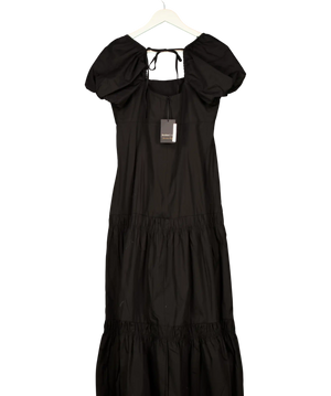 River Island Puff Sleeve Tea Midi Dress - Black UK 12
