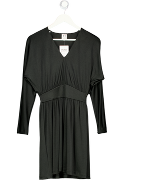 HALSTON HERITAGE Black Slinky V-neck Dress Us2 UK 6